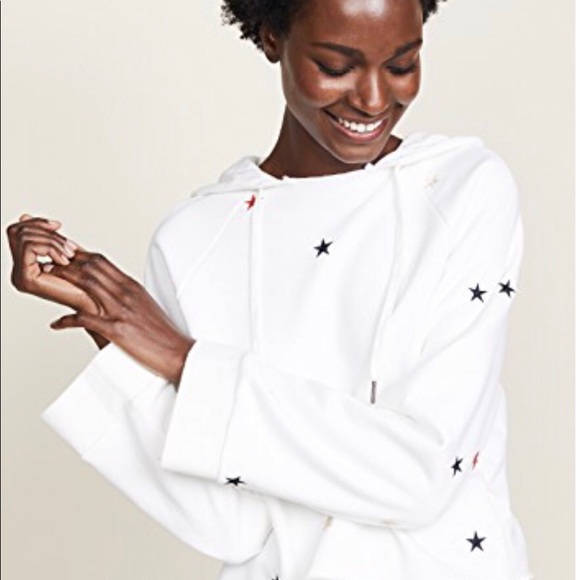 Pam & Gela Tops - Pam & Gela Crop Hoodie w/ Embroidered Stars NWT PS